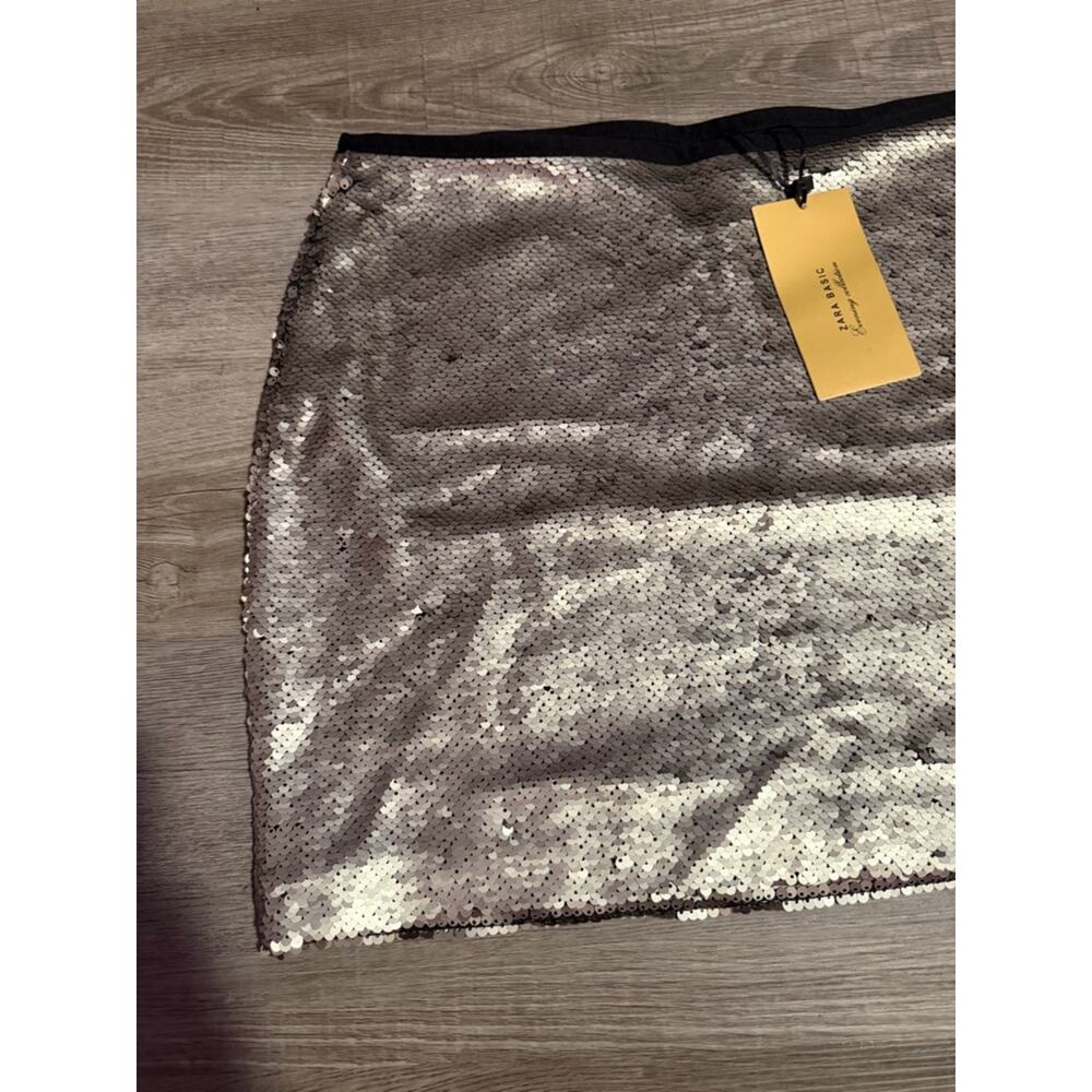 NEW Zara Sequin Mini Skirt Size Medium - Picture 8 of 8
